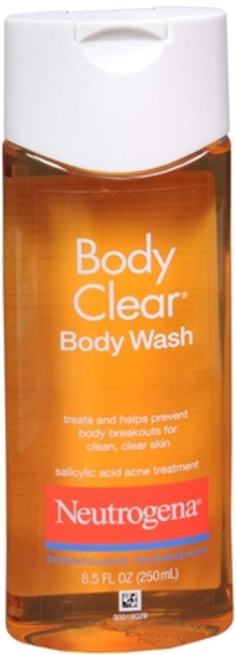 Neutrogena Body Clear Acne Body Wash with Glycerin & Salicylic Acid Acne Medicine for Acne-Prone Skin, Non-Comedogenic, 8.5 fl. oz (Pack of 2)