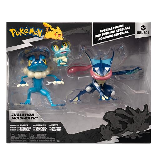 Pokemon Select Evolution Pack - Features 2-Inch Froakie, 3-Inch Frogadier and 4.5-Inch Greninja Battle Figures