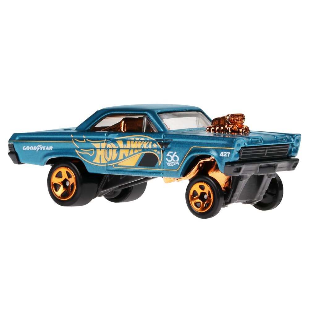 Hot Wheels Collectible Die-Cast Vehicle - '65 Mercury Comet Cyclone Car - Teal and Gold - HDH54-4/6