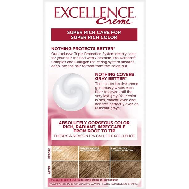 L'Oreal Excellence Creme - 7-1/2A Medium Ash Blonde (Cooler) 1 Each (Pack of 8)