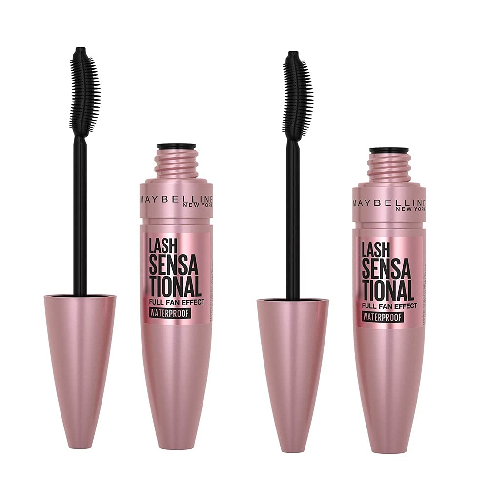Pack of 2 Maybelline Lash Sensational Full Fan Effect Waterproof Mascara, Very Black 2572