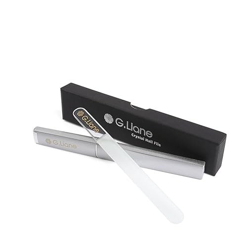 G.Liane Crystal Glass Nail File Professional Double Sided Etched Crystal Nail File Set for Nail Art & Nail Care Alternative to Metal Nail Files Emery