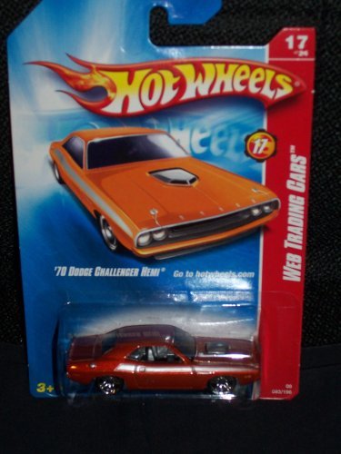 Hot Wheels 2008 093 93 Web Trading Cars '70 Dodge Challenger Hemi # 17 of 24 Dark Orange Color 1:64 Scale
