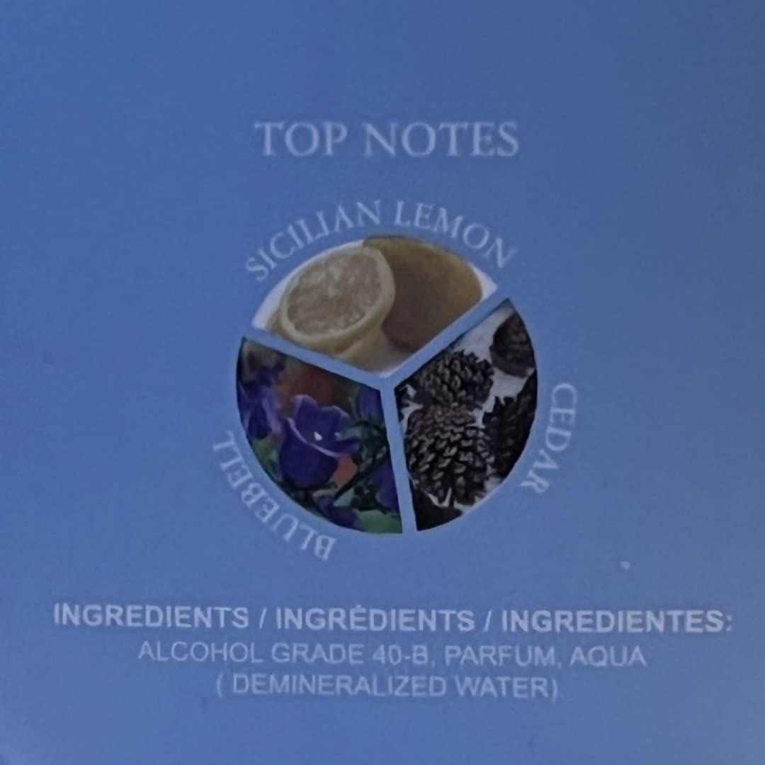 United Scents BLUE WONDER For Women Eau de Parfum - Top Notes of Sicilian Lemon, Cedar, and Bluebell - 3.4 Fl Oz