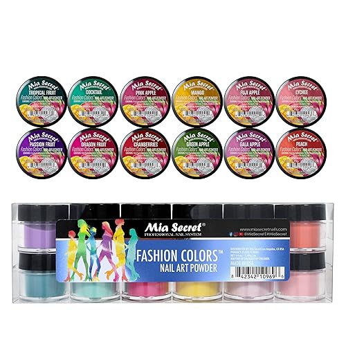 Mia Secret Fashion Color Nail Art Powder 12 Colors Mix Beauty & Personal Care Mia Secret