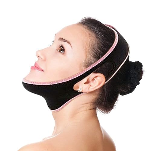 V Line Face Slimming Mask Chin Lifting Belt Sagging Skin Double Chin Reducer Face Lift V Shaped Contour Tightening Strap Reusable Anti-Wrinkle Chin Up