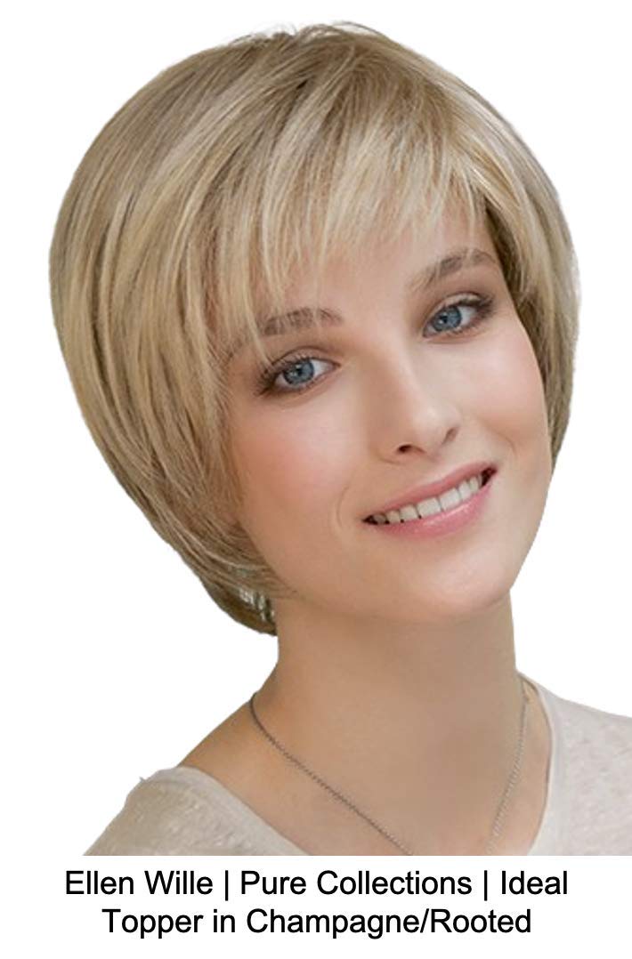 IDEAL Human Hair Top Piece by Ellen Wille, 5PC Bundle: Top Piece, 4oz Mara Ray ProSmooth Shampoo, Conditioner, The One Leave In Hair Mask, and 19 Page
