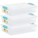 Tribello Plastic Storage Containers With Lids For Organizing, 6 Quarts - (Large - 14 x 11 x 3)