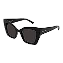 Saint Laurent Women's SL 552 Ultra Cat Eye Sunglasses, Black-Black-Black, One Size