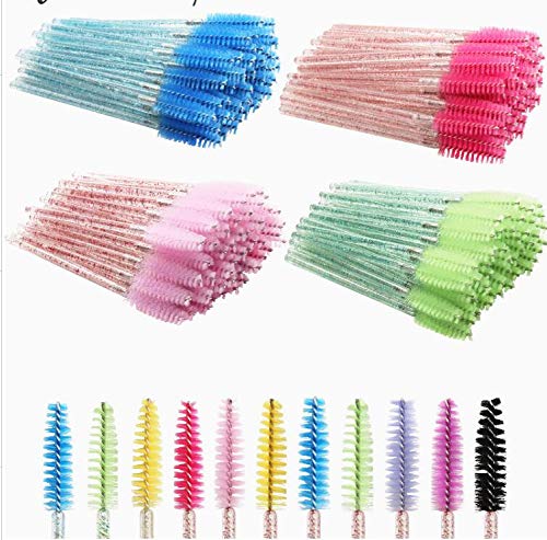 LASSKY 200Pcs Disposable Eyelash Mascara Brushes, Eye lash Brush, Mascara Wands, Spoolies for Eyelash Extensions, Lash Wand, Eyelash Extension Spoolie