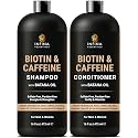 INFINA ESSENTIALS Caffeine Biotin Shampoo and Conditioner Set | Hair Thickening & Strengthening | 16 fl oz Each | with Batana Oil & Castor Oil |