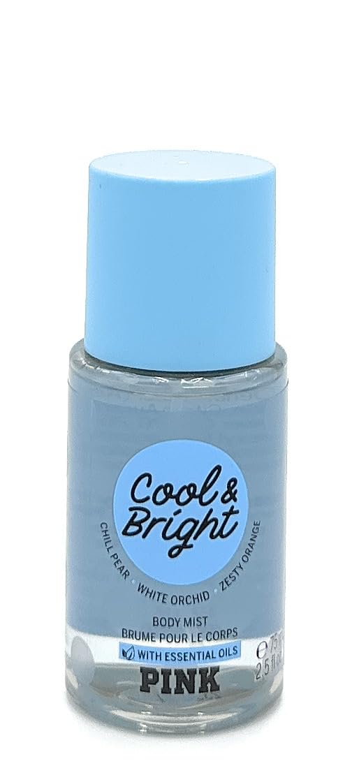Victoria's Secret Pink Cool & Bright Body Mist with Essential Oils, 2.5 Fl Oz