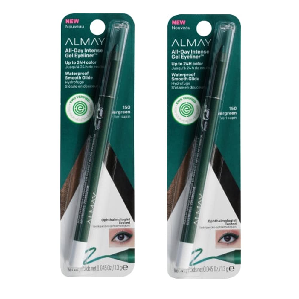 Pack of 2 Almay All-Day Intense Gel Eyeliner, Evergreen 150