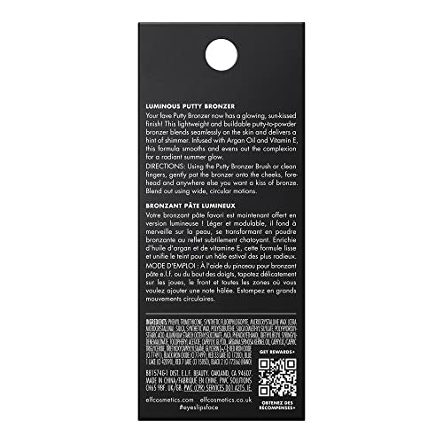 e.l.f. Luminous Putty Bronzer, Lightweight Putty-to-Powder Bronzer For A Radiant, Glowing Finish, Highly Pigmented, Vegan & Cruelty-Free, Frequent