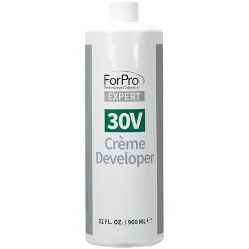 ForPro Expert 30 Volume Crème Developer, 32 Fl Oz - for Hair Lightening, Gray Coverage & Color Deposit with Extra Lift