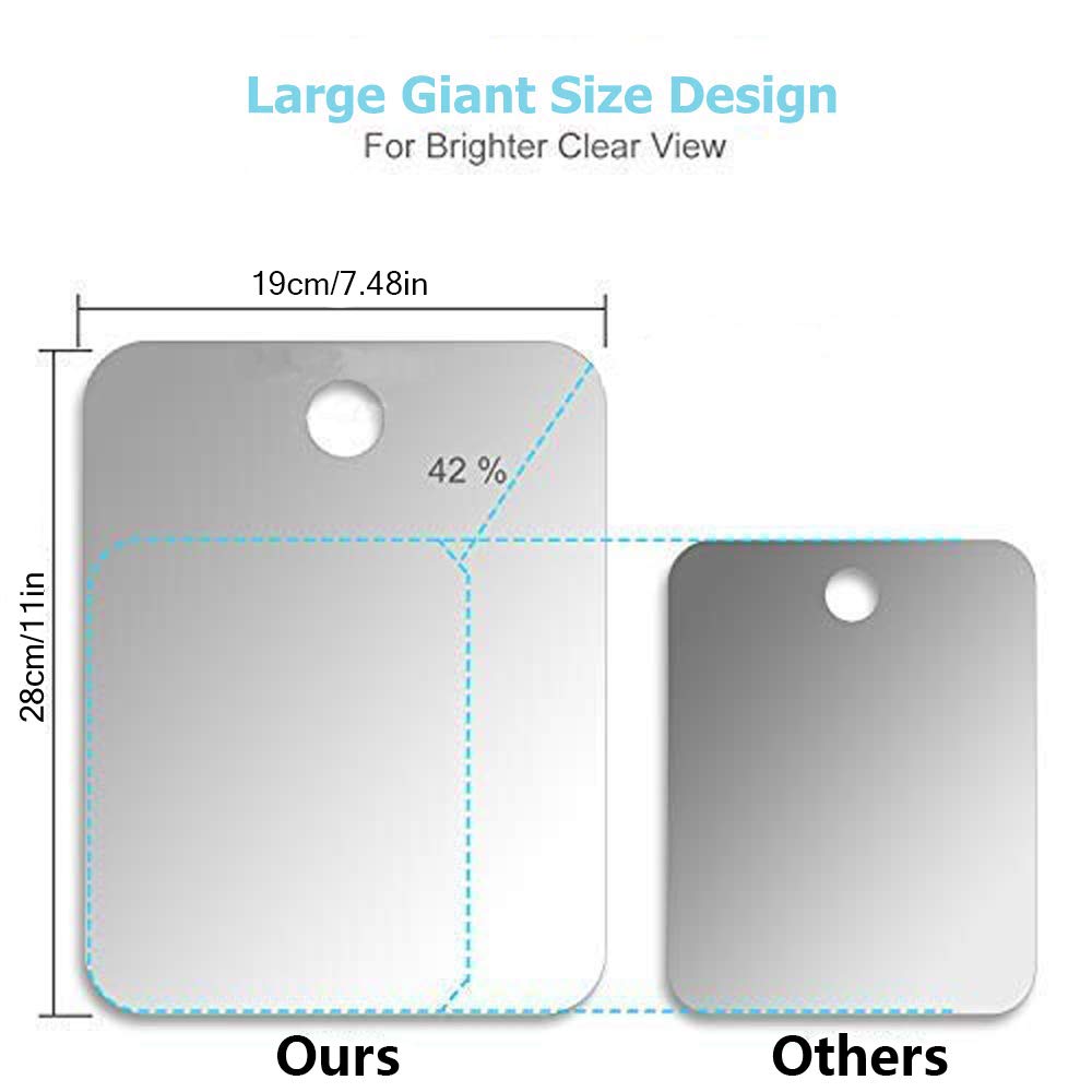 APHUIME Deluxe Large Fogless Shower Mirror, Fogless Shaving Mirror(7.48 in X 11 in), Anit-Fog Shaving Mirror with Hook, Fog Free Wall Hanging Makeup Beauty and Personal Care APHUIME