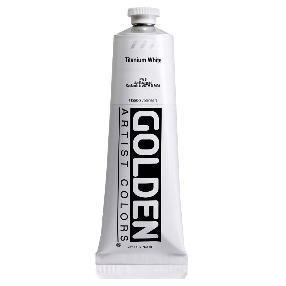 Golden Artist Heavy Body Acrylic Paint, 5 Ounce Tube-Titanium White (1380-3) + A Lumintrail Colored Sticky Notes Set