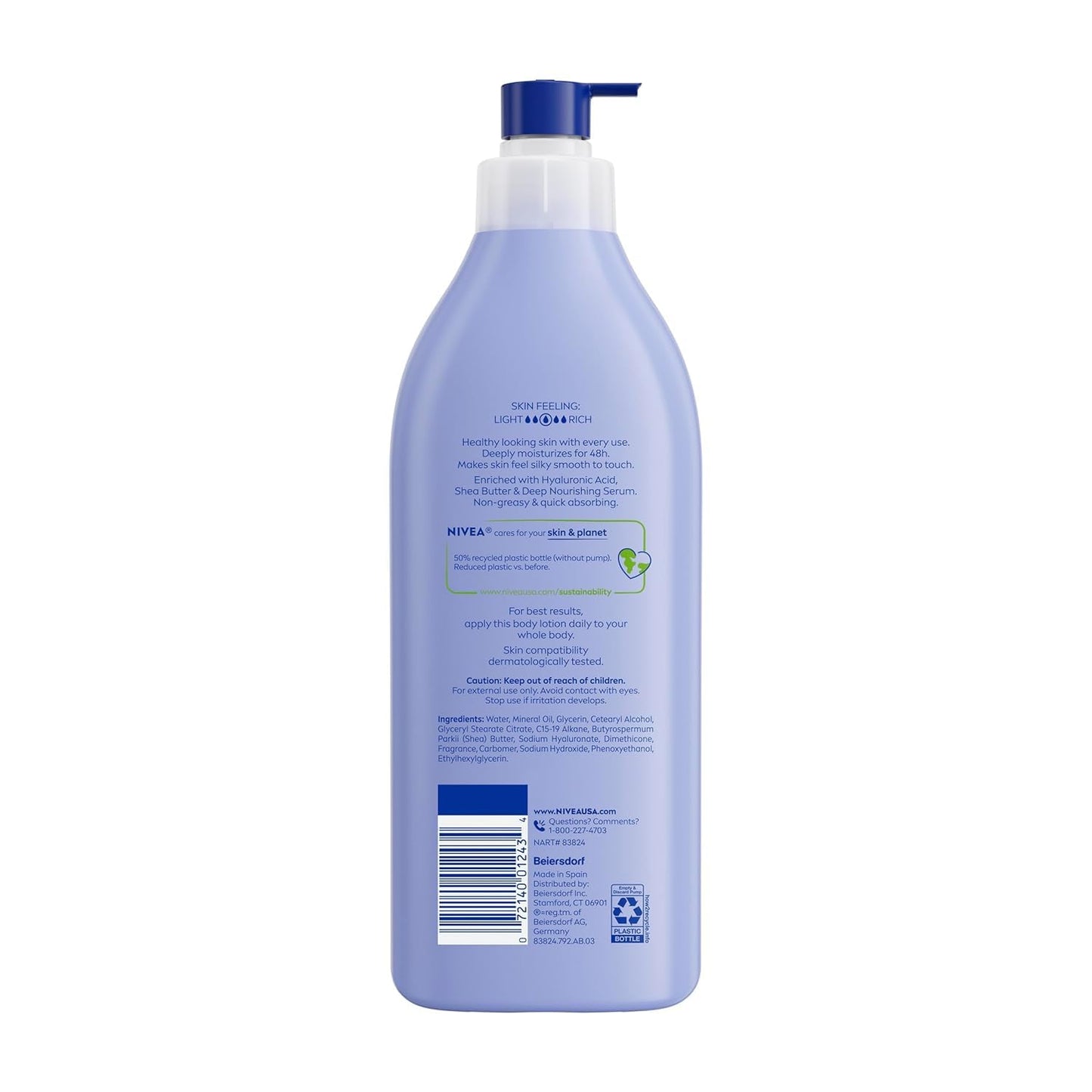 Nivea Shea Daily Moisture Body Lotion 16.9 Ounce Pump (Dry Skin) (500ml) (6 Pack) - Packaging May Vary