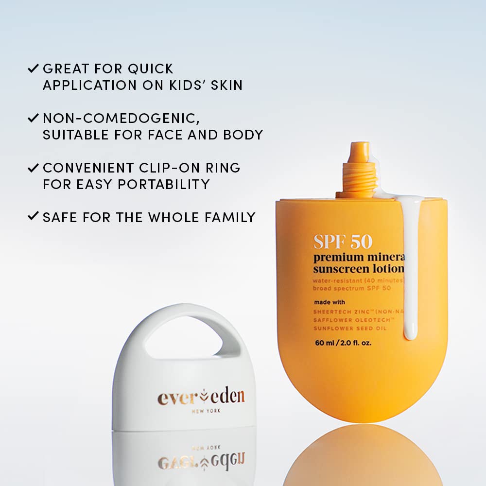 Evereden Kids Sunscreen SPF 50 – Mineral Sunblock for Toddlers, Kids & Family | UVA/UVB Protection, Non-Toxic, Water-Resistant, Face & Body