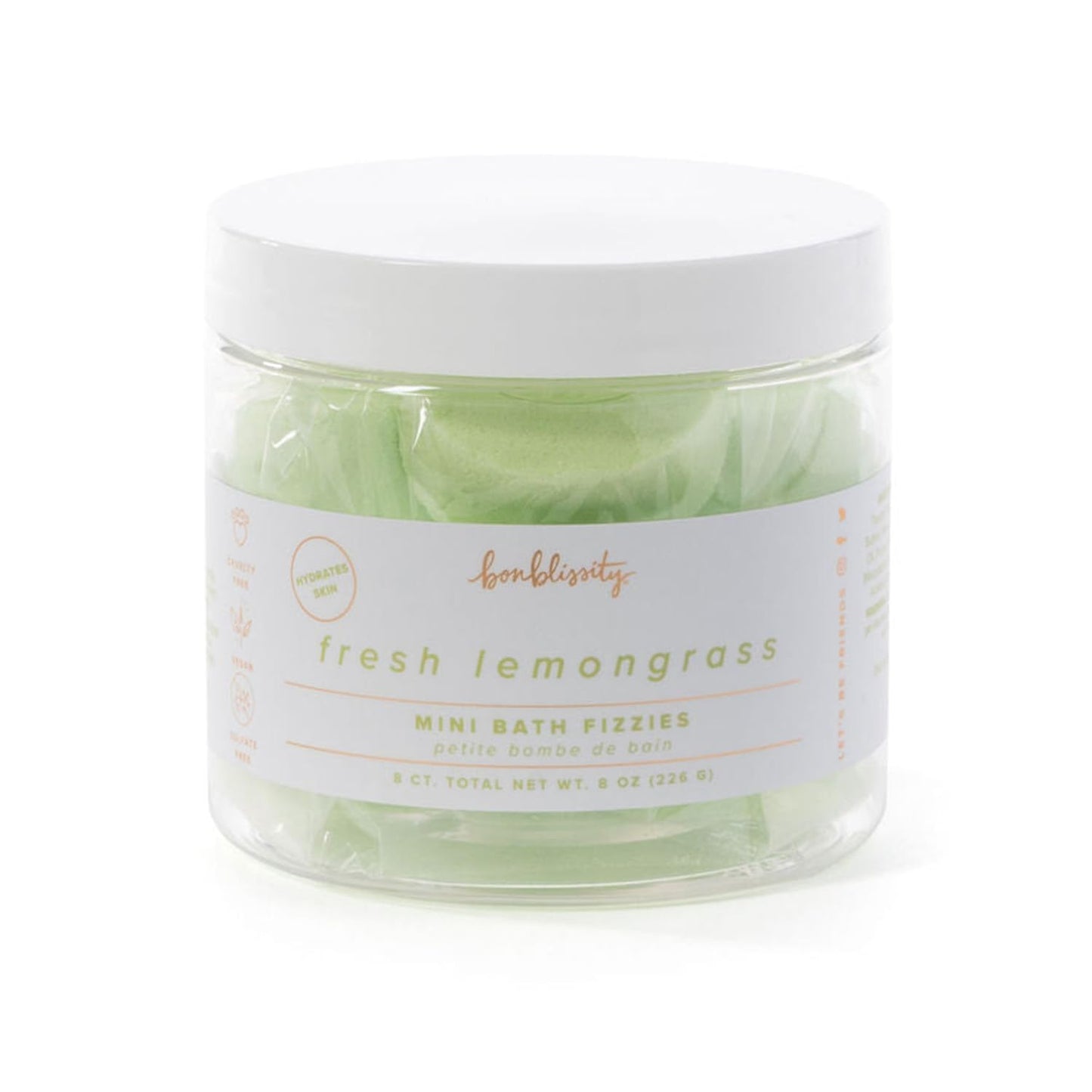 Bonblissity Mini Bath Bombs for Women, 8 pcs - Fresh Lemongrass Scented Fizzies, Multipurpose Moisturizing Bath Bomb, Shower Steamer, or Foot Soak…