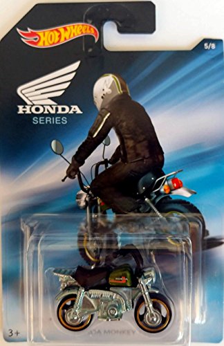 Hot Wheels - Honda Series - Honda Monkey Z50 Mini Bike - Chrome with Black seat and Green Tank - Unique Art Card!