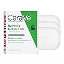CeraVe Hydrating Cleanser Bar | Soap-Free Body and Facial Cleanser with 5% Moisturizing Cream | 3-Pack, 4.5 Ounce Each