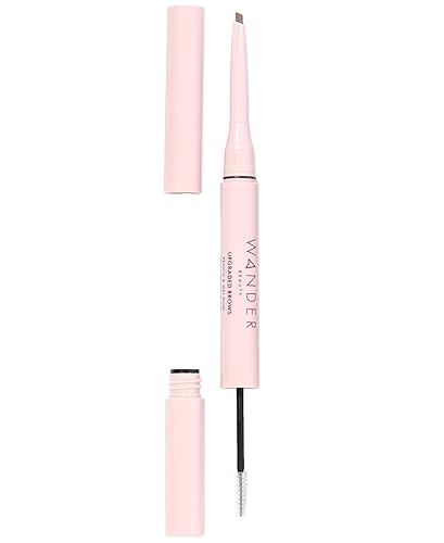 Wander Beauty Upgraded Brow Pencil & Gel Duo - Taupe - 2-in-1 Brow Makeup with Castor Oil, Peptides, Panthenol - Dual-Sided Filler, Definer & Lifter