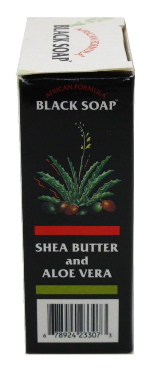 African Formula Black Soap 3.5 Ounce Shea Butter & Aloe Vera (Pack of 3)