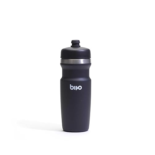bivo Trio Mini 17oz Insulated Stainless Steel Bike Water Bottle - for Cycling - Compact, Fits Most Cages, Dishwasher Safe, High Flow Sports Nozzle