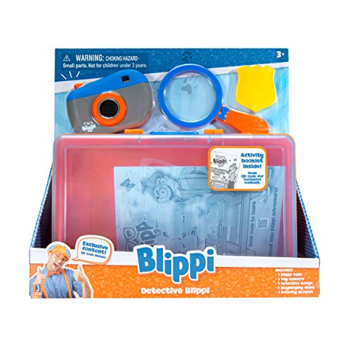 Blippi Detective Roleplay Set | Carry Case, Camera, Badge, Magnifying Glass & Activity Sheets | Toddler Mystery Adventure Toy