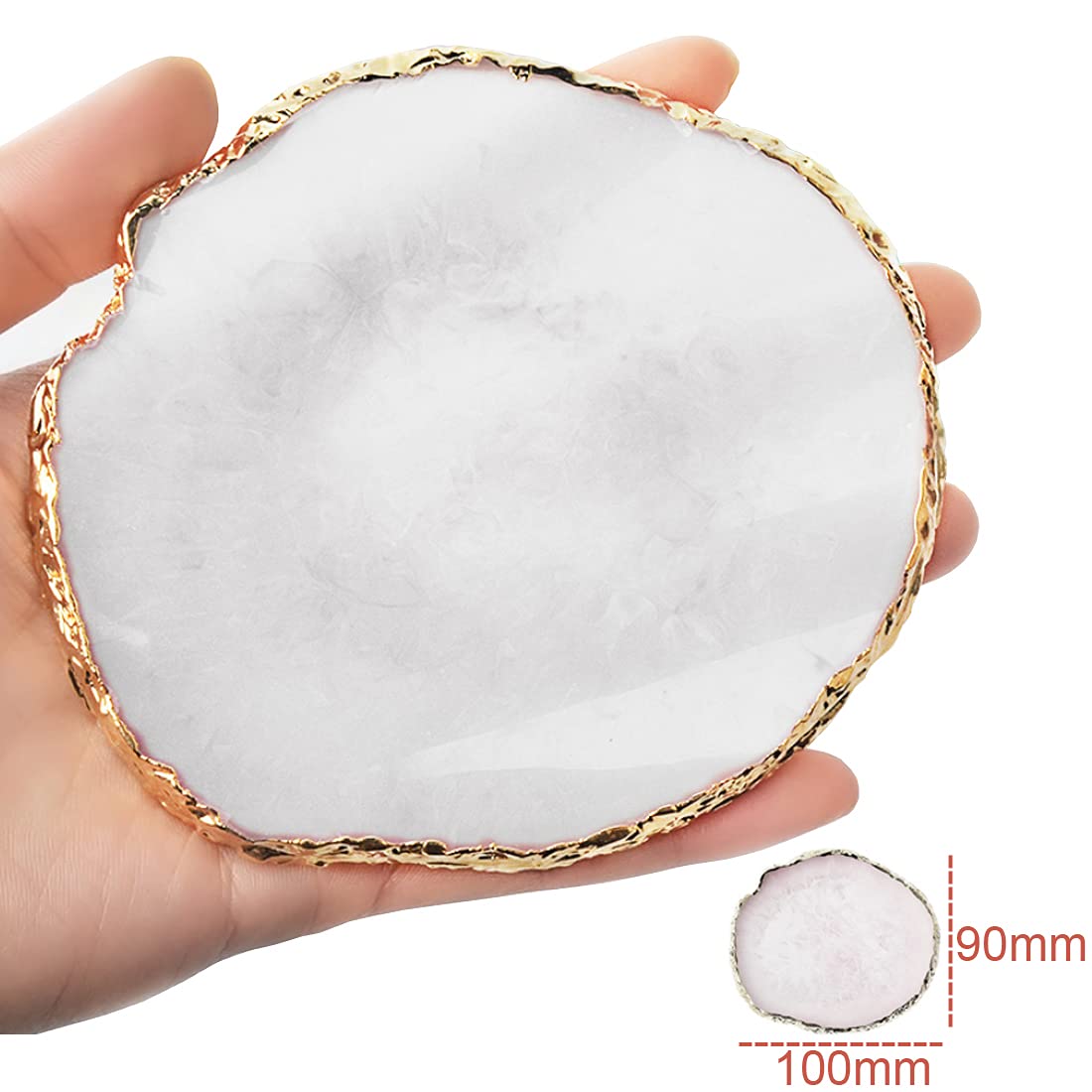 Resin Nail Art Palette, Nail Painting Mixed Color Palette, Gilded Edge Nail Gel Color Makeup Display Board Pallet (White) Beauty and Personal Care GAOSENLONK