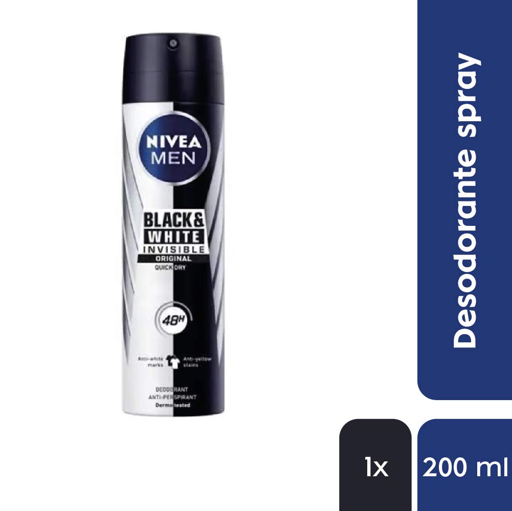 Nivea Men Black & White Invisible Deo Spray 200 Ml Beauty and Personal Care NIVEA MEN