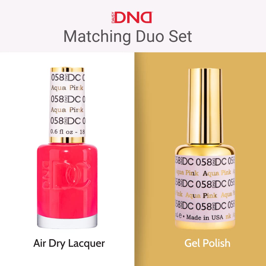 DND DC Gel Polish Set, Pink Collection, UV/LED GelPolish and Air Dry Nail Lacquer, Matching Chip-Free Polish Duo, 108 Barn Red, 0.5 Fl Oz Each