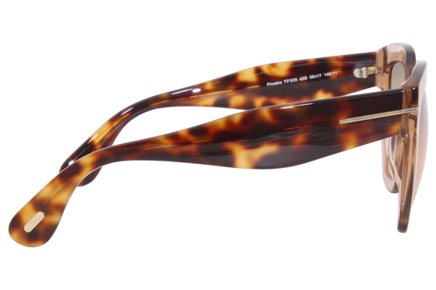 Tom Ford Square Sunglasses TF939 Phoebe 45B Transaparent Brown/Havana 56mm FT0939