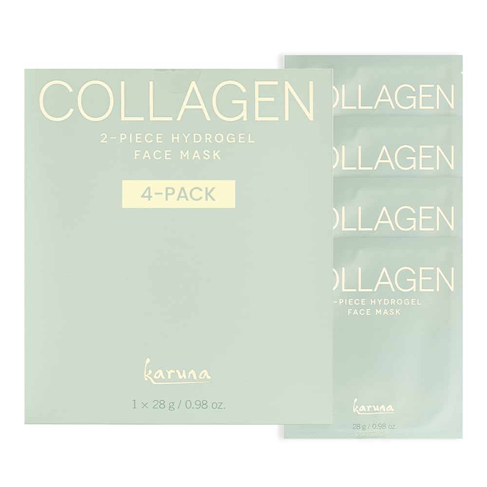 Karuna Skin - COLLAGEN Face Mask Sheets, Hydrogel 2-Piece Facial Mask, Age-Defying, Hydrating, Rejuvenating & Moisturizing Skin Care Essential That