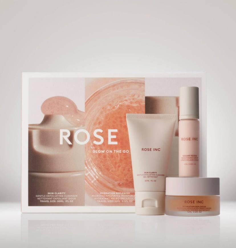 Rose Inc Glow On The Go Set - Travel size skincare for a glowing complexion