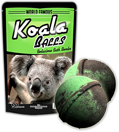 The Bodacious Bath Co. Koala Balls Bath Bombs - Eucalyptus Scented, 2 Count, Relaxing & Rejuvenating, Fun Gifts for All Ages