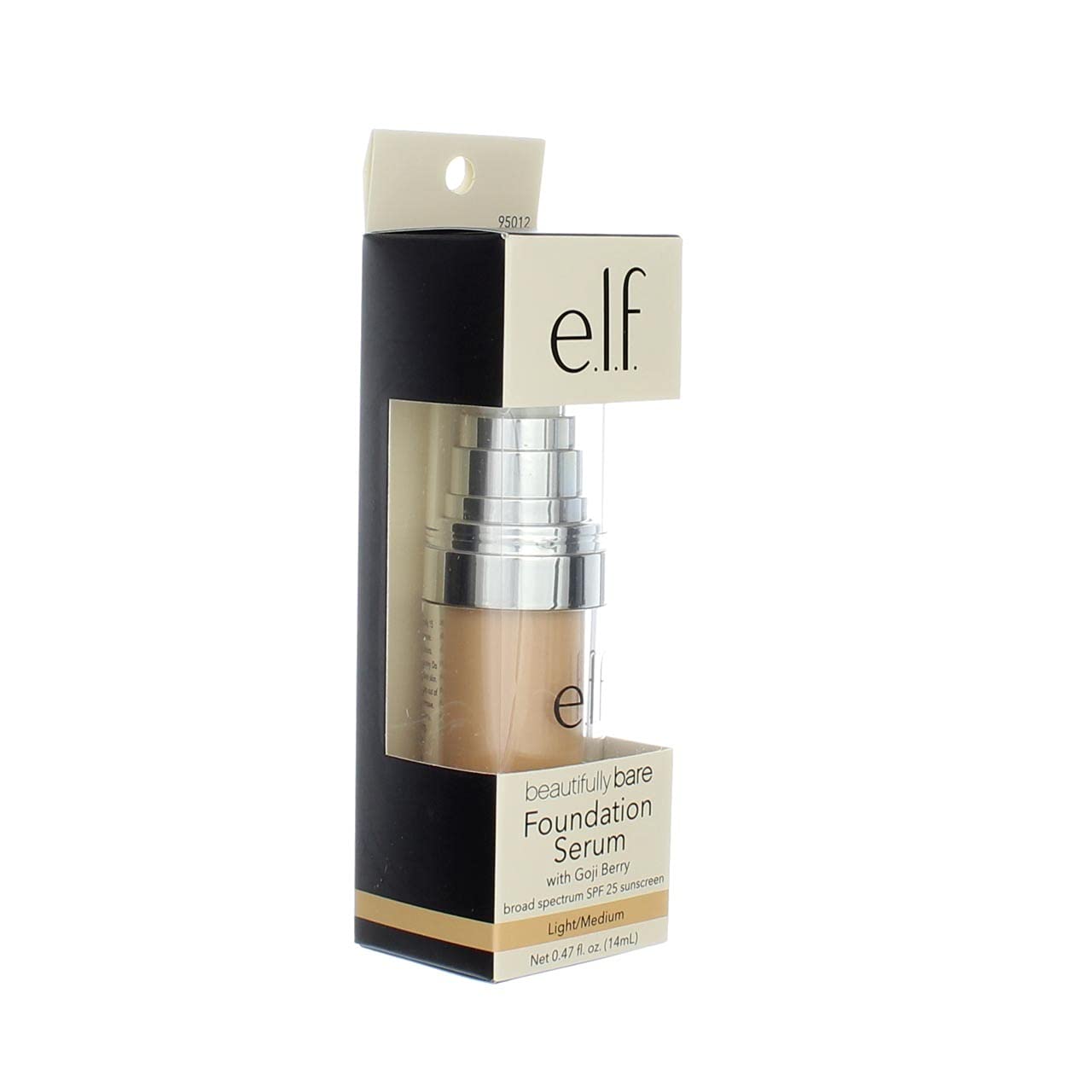 e.l.f. Cosmetics, Beautifully Bare Foundation Serum, Broad Spectrum SPF 25 Sunscreen, Light/Medium, 0.47 fl oz