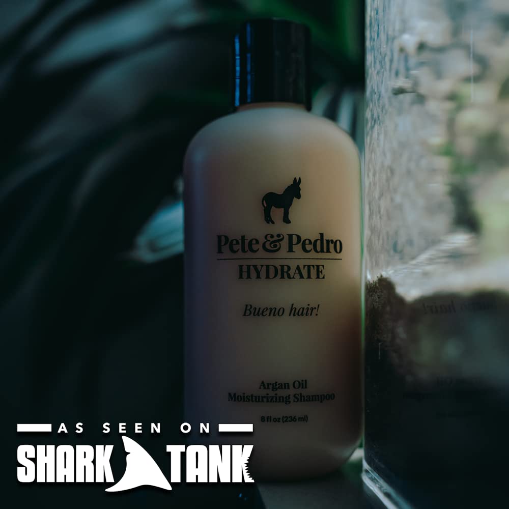 Pete & Pedro HYDRATE and CONDITION Hair Care Set | Argan Oil Moisturizing Shampoo and Hydrating Peppermint Conditioner For Men & Women | As Seen on