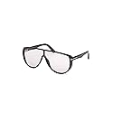 Tom Ford FT1182 01A Sunglasses Shiny Black/Photochromic Light Grey Shield 138mm