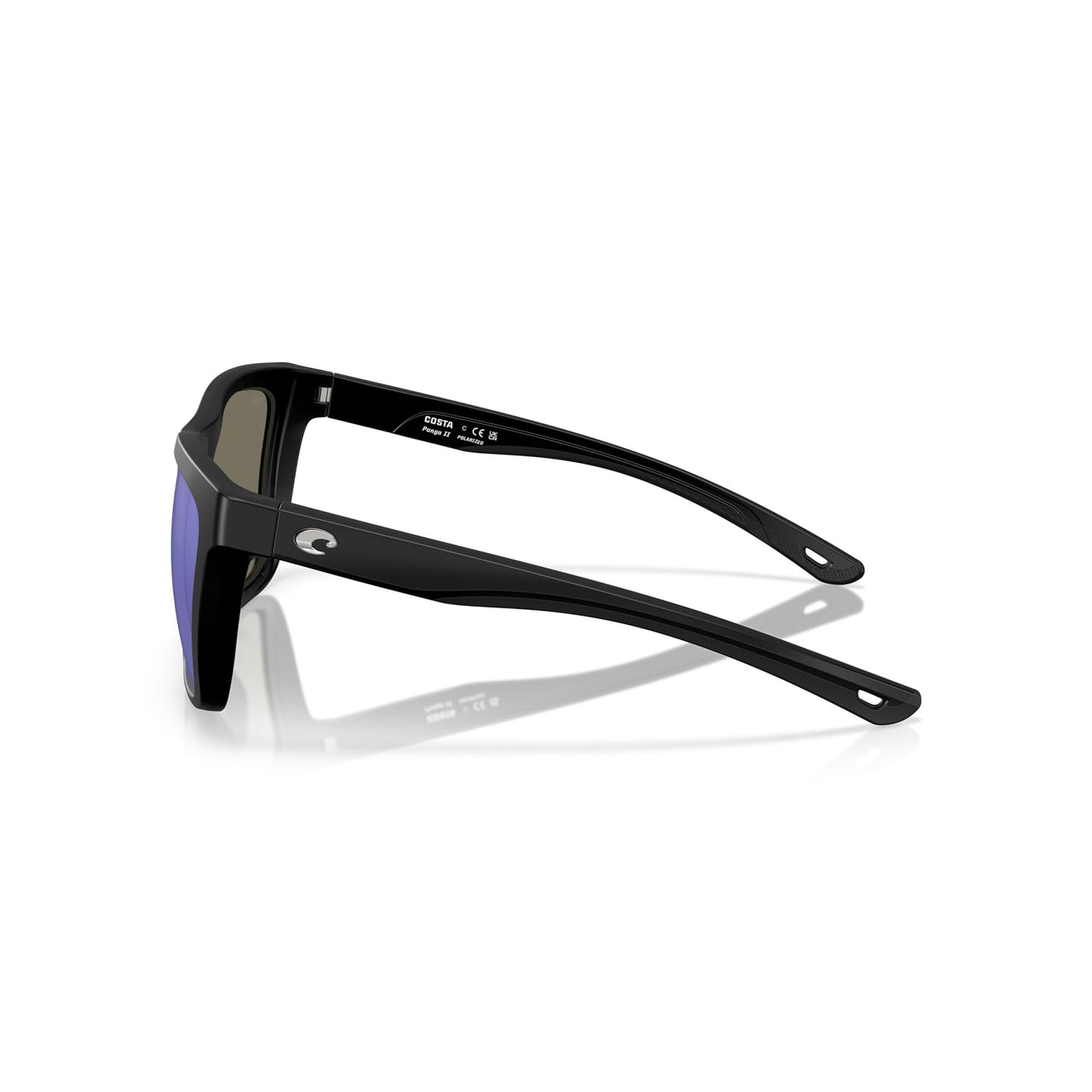 Costa Del Mar Polarized Sunglasses Womens - Panga II Designer Sunglasses For Women with 100% UV Protection - Size 57 - Matte Black/Blue Mirror 580G