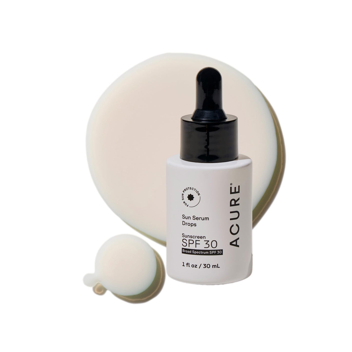 Acure Sun Serum Drops SPF 30 - Hydrating Sunscreen Serum & Reef-Safe Broad-Spectrum Protection, Skincare for Beauty Glow, Sheer UV Shield, Use