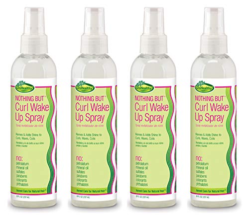 NOTHING BUT Curl Wake Up Spray | Sulfate-Free Curl Refresher & Detangler | Defines, Conditions & Adds Shine for Natural Curly Hair, 8oz (4 Pack)