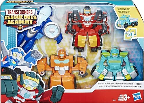 Playskool Heroes Transformers Rescue Bots Academy Rescue Team Pack, 4 Collectible 4.5" Converting Action Figures, Toys for Kids Ages 3 & Up (Amazon…
