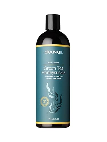 Aleavia Body Cleanse - Organic & All-Natural Prebiotic Body Wash with Raw Honey - Green Tea Honeysuckle Scent - 16 Oz.