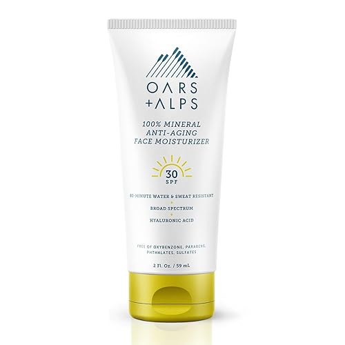 Oars + Alps Mineral Sunscreen for Face & Body, SPF 30 Anti Aging Face Travel Sunscreen & Body Lotion, Infused with Hyaluronic Acid, Vitamin E & B5
