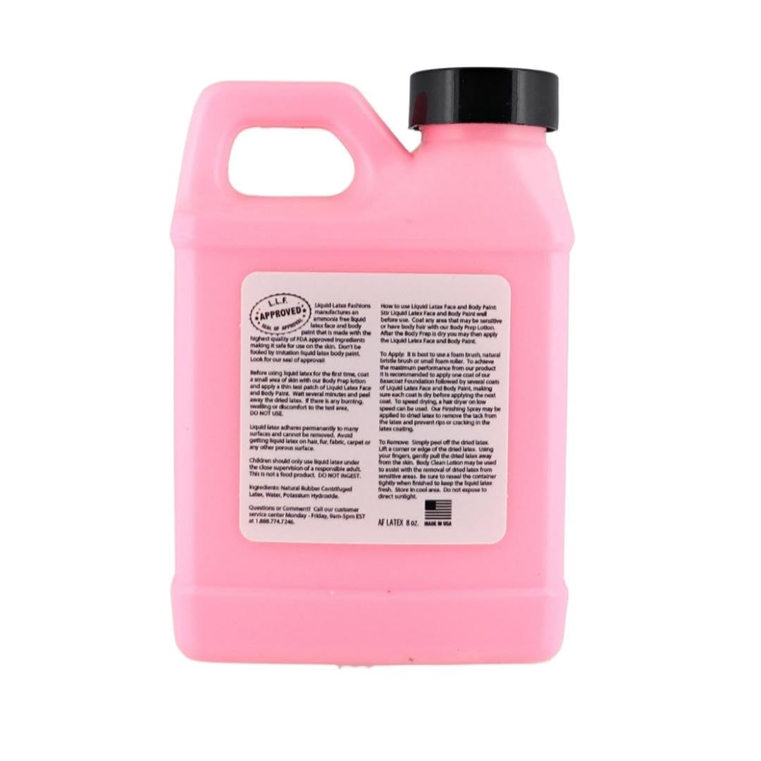 Fluorescent Pink 8 Oz - Liquid Latex Face and Body Paint, Black Light UV Reactive GLOW, Ammonia Free, Pink Panther, Cheshire Cat, Perfect