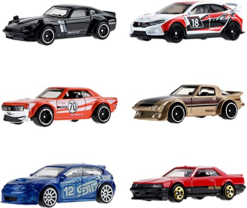 Japanese Import 6 Piece Set Diecast Model Cars by Hot Wheels