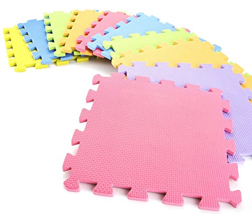 10-Piece Interlocking Floor Mats – Soft Foam Exercise Mat, Play Mat for Kids, Garage Flooring Protector, 10 Sq Ft Coverage