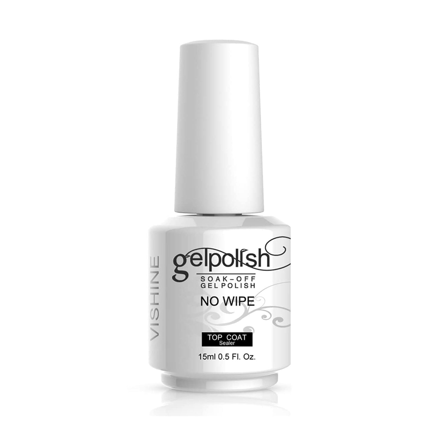 Vishine Top Coat- 15ML No Wipe Top Coat Gel Nail Polish High Gloss Shine Finish Long Lasting Home DIY Professional Manicure Beauty and Personal Care Vishine
